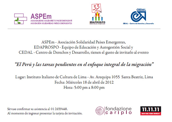 Evento: El Perú y las tareas pendientes en el enfoque integral de la migración