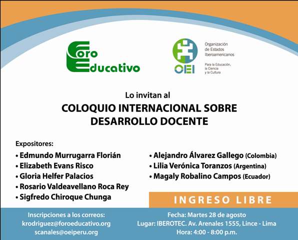 Coloquio Internacional sobre Desarrollo Docente y Carrera Magisterial