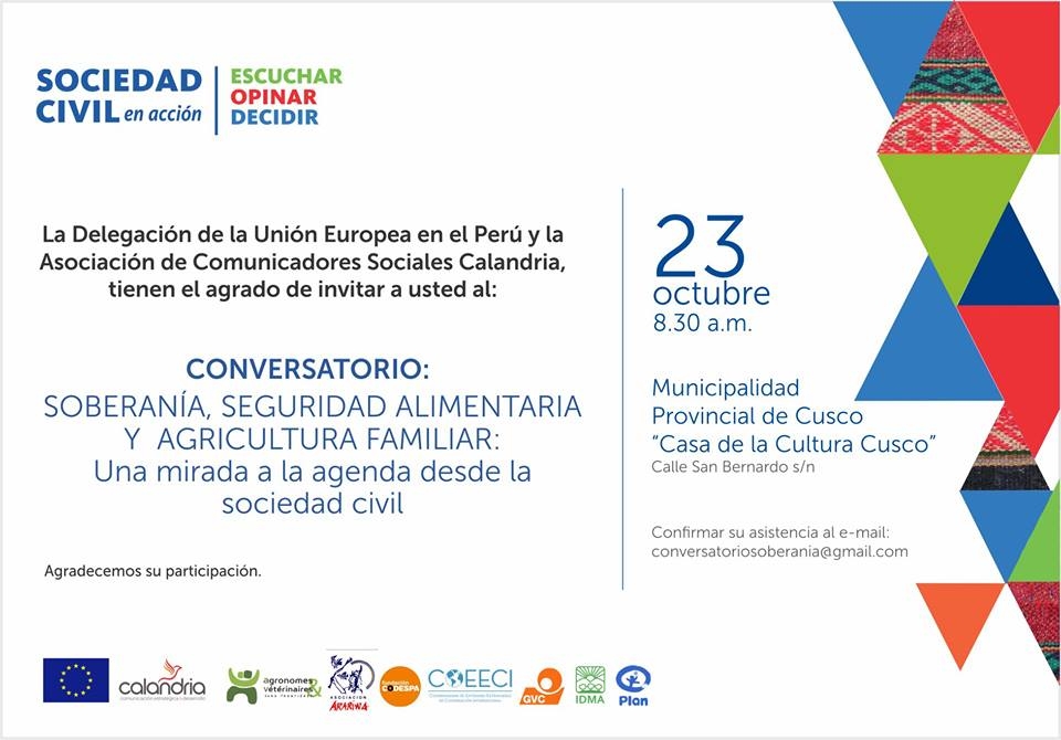 Conversatorio “Soberanía, seguridad alimentaria y agricultura familiar: una mirada a la agenda desde la sociedad civil”